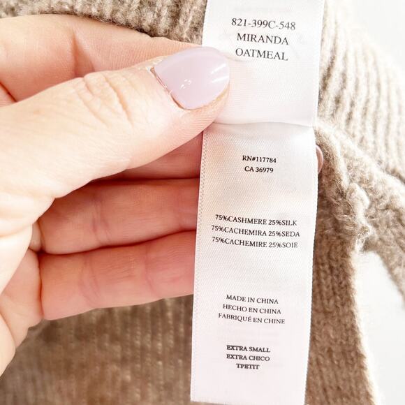 Rails Miranda Cashmere Silk Blend Long Sleeve Pullover Sweater Oatmeal XS - Picture 6 of 9